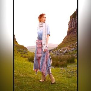 Anthropologie Sparrow Converged Stripes Lagonlook skirt Small